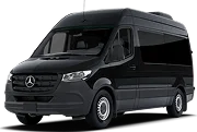 A black business Sprinter van.